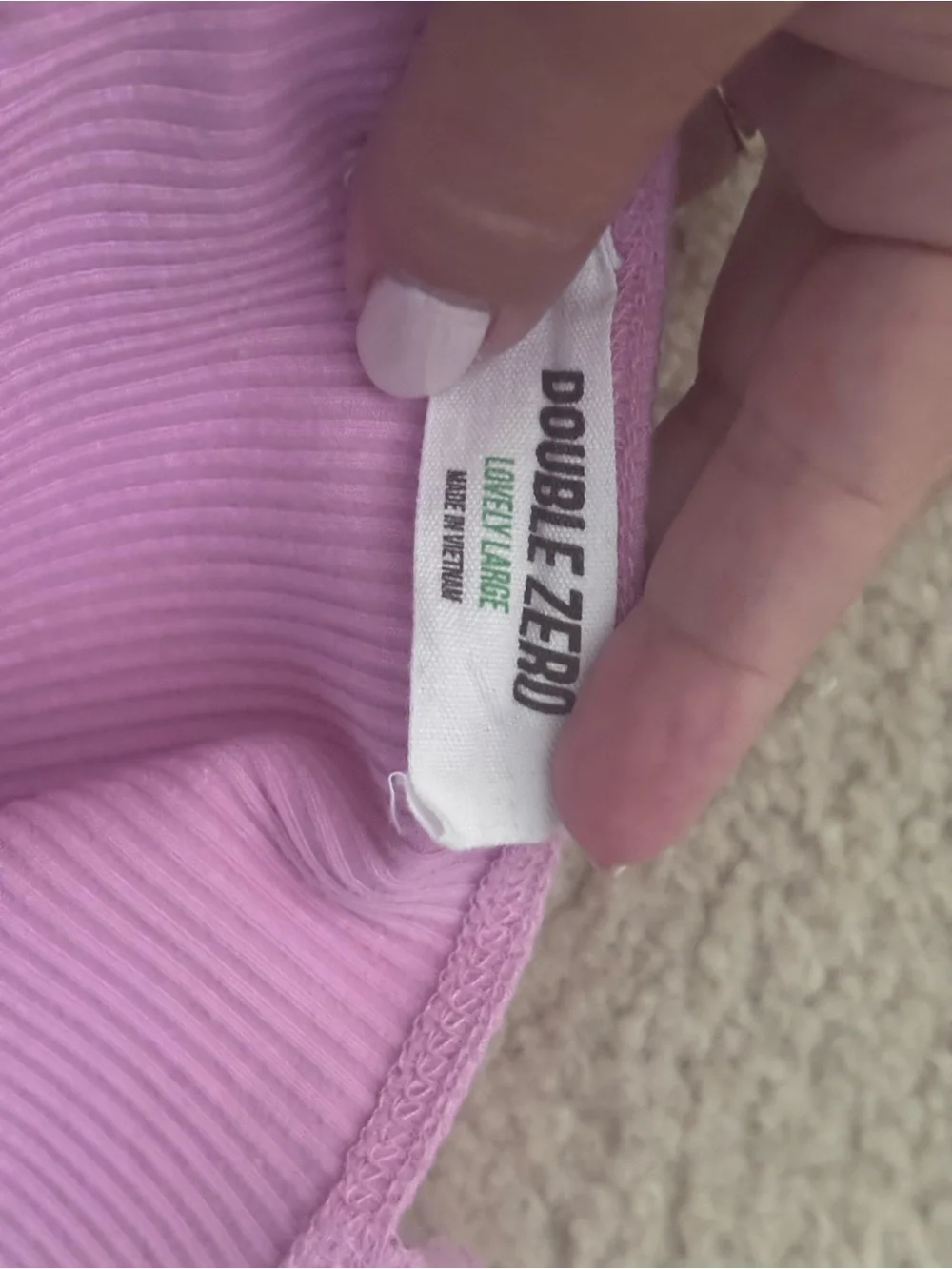 Double Zero Ribbed Ruffle-Strap Bodysuit - Lavender Pink - Picture 4 of 5